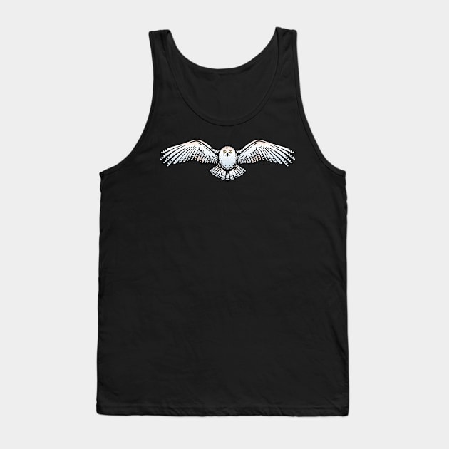 Snowy Owl Flying Tank Top by CeeGunn